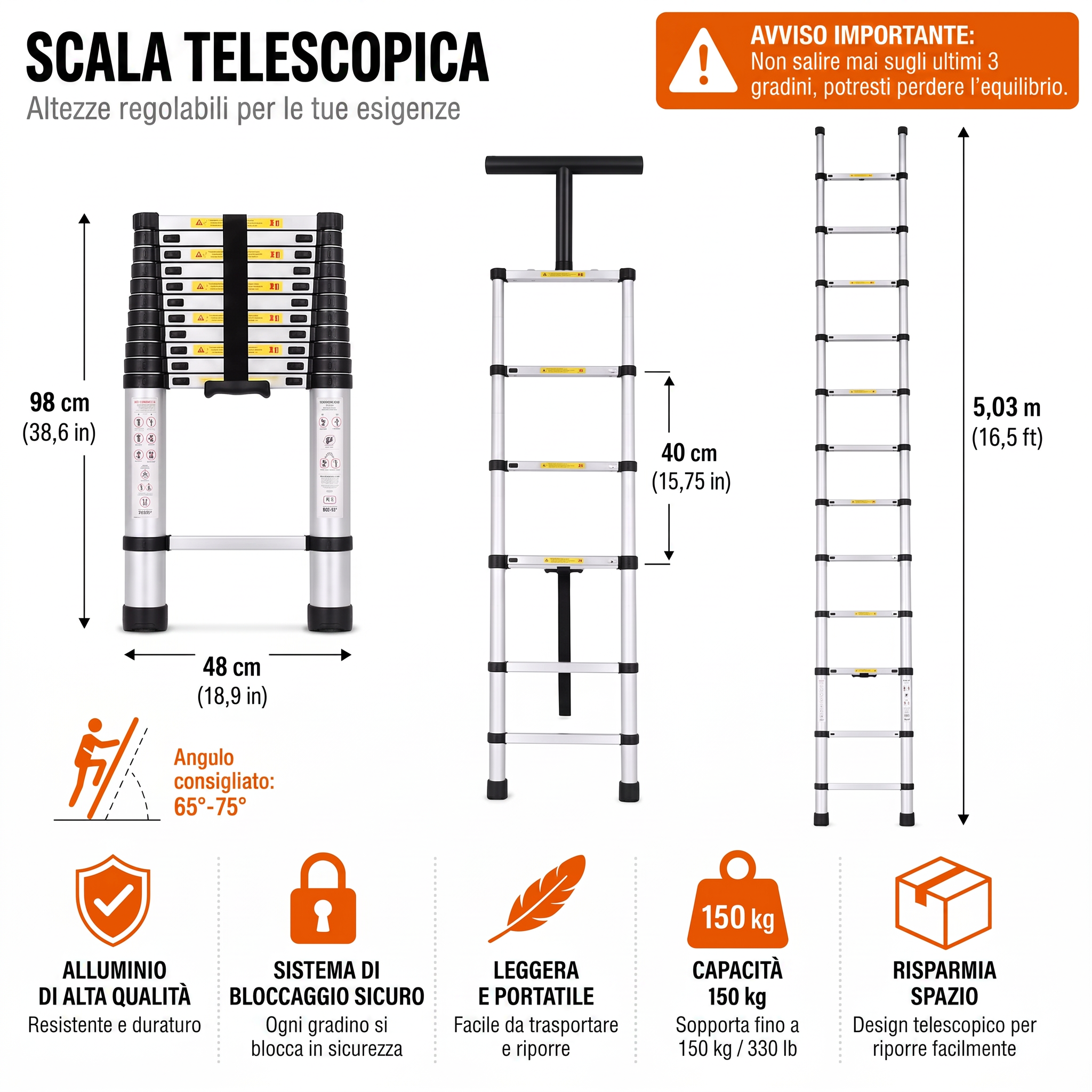Una scala, tre modi di usarla