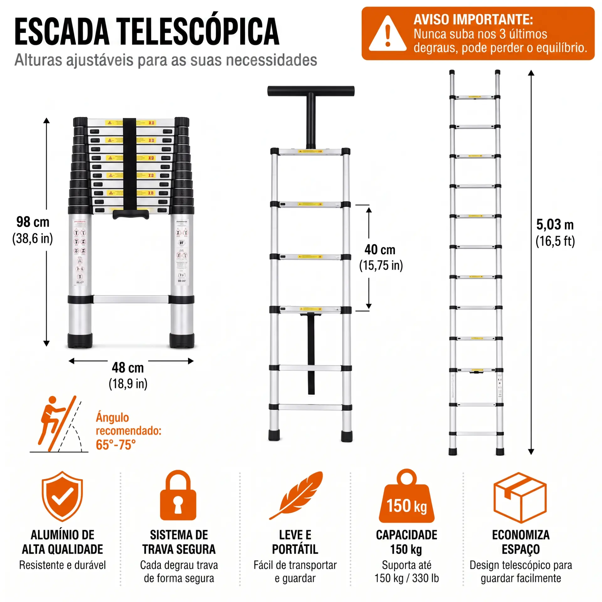 Uma escada, três formas de usar