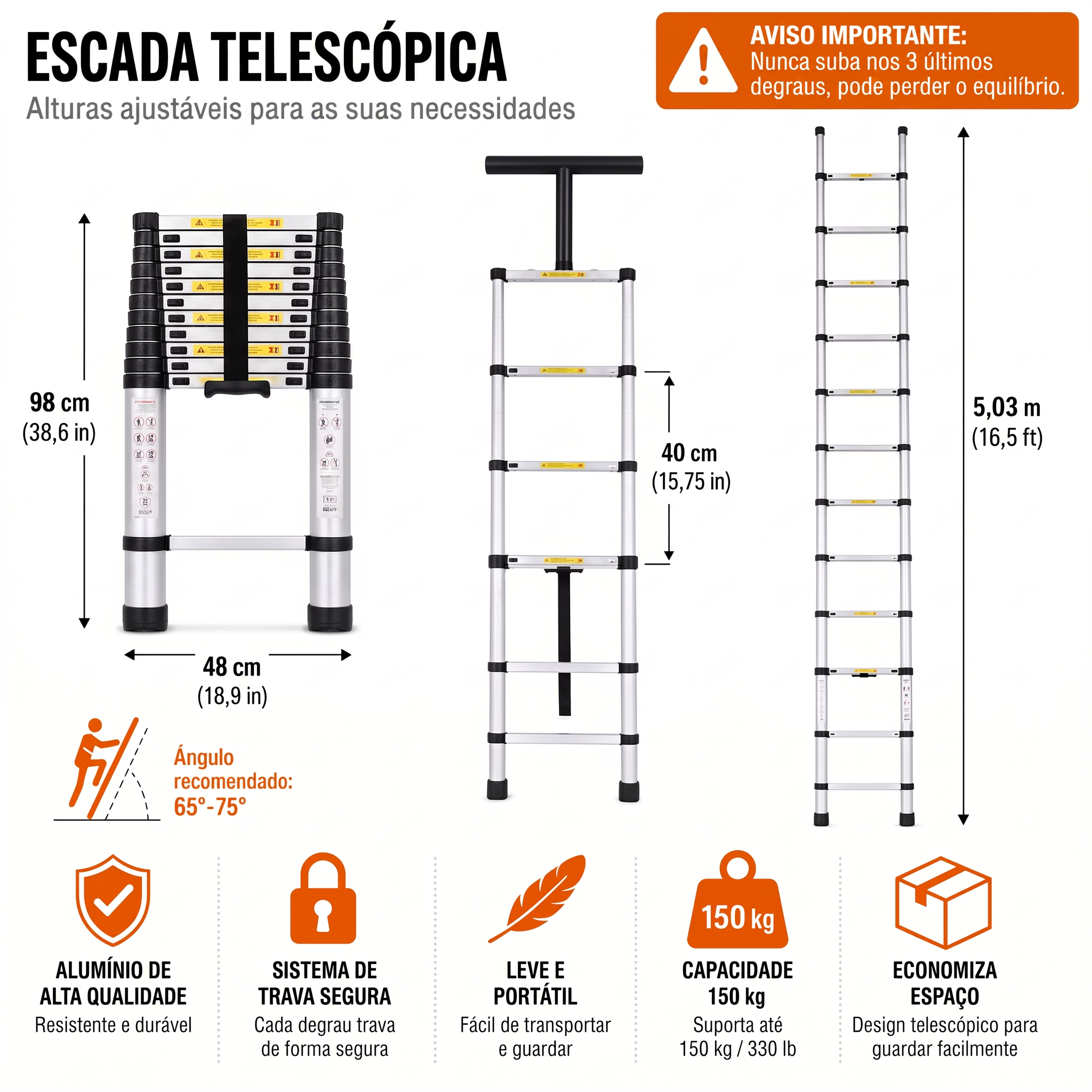 Uma escada, três formas de usar