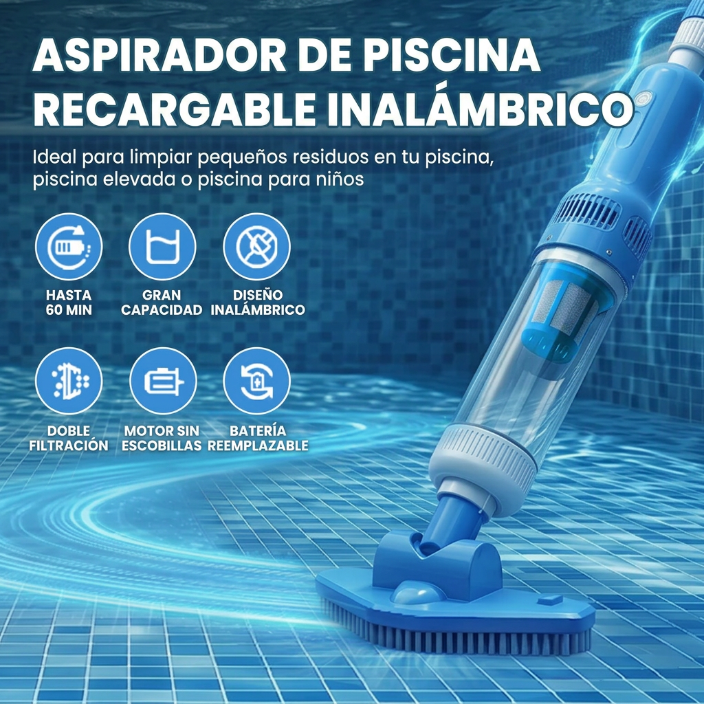 Aspirador de Piscina Inalámbrico 3 en 1 Pro