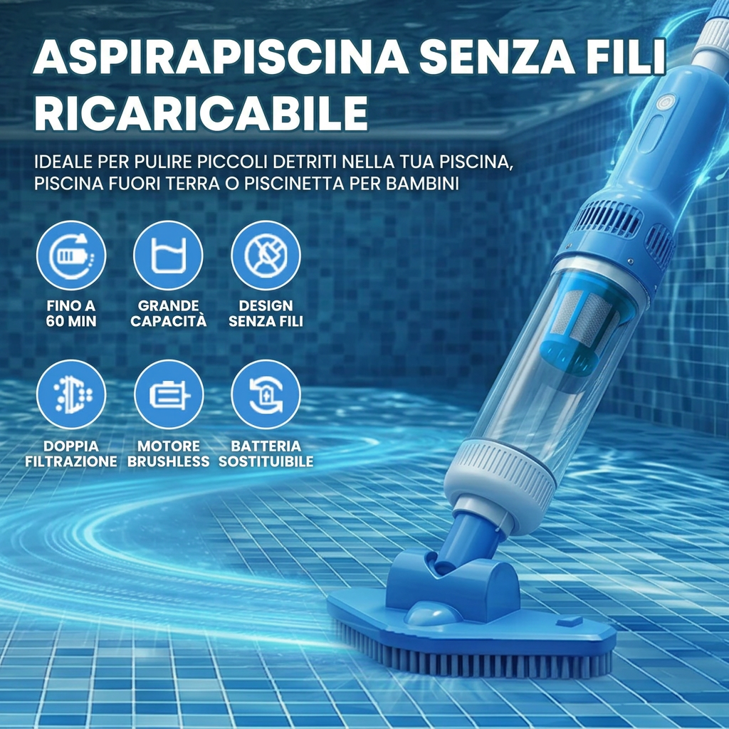 Aspirapiscina Senza Fili 3 in 1 Pro