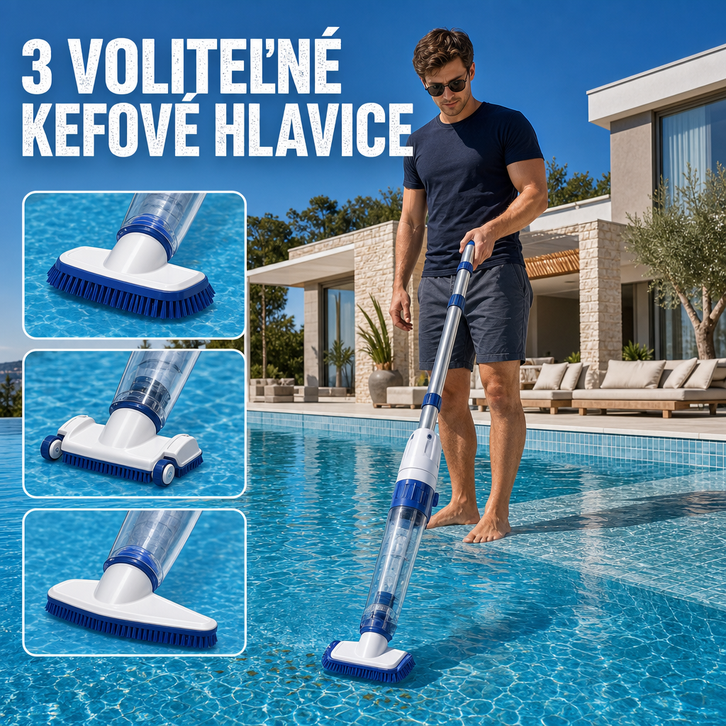3 Cabezales Desmontables para Cobertura Total de Piscina
